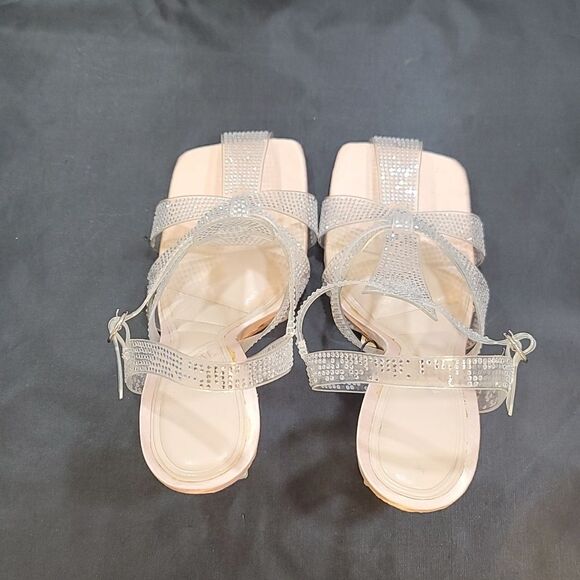 BRAND NEW ZARA RHINESTONE VINYL HEELED SANDAL - Picture 7 of 16